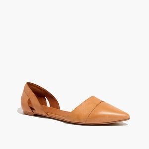 Madewell D'Orsay Flat In Tan Leather